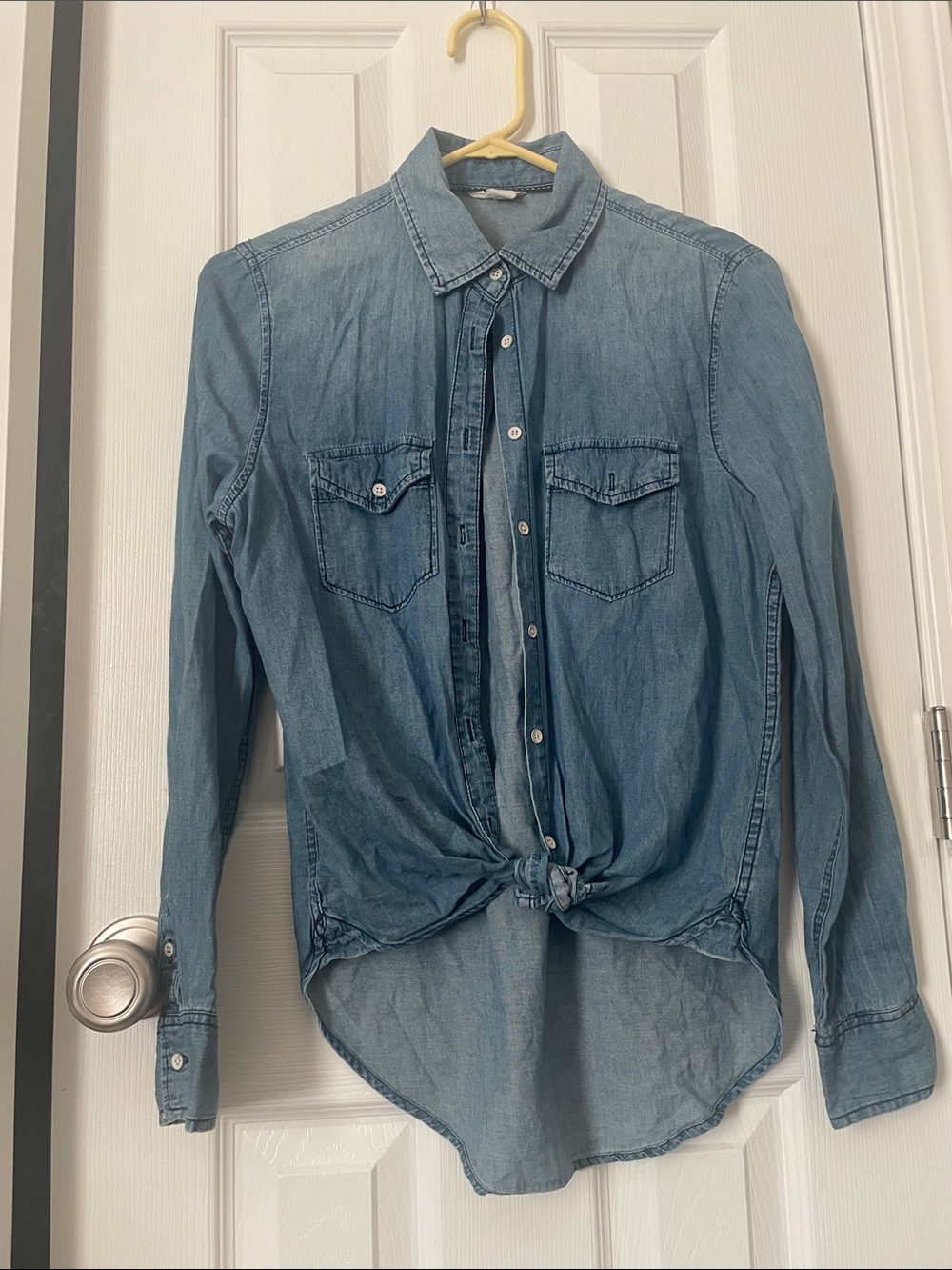 Denim Button-Up Shirt - Light Blue